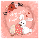 Lapin gourmand en chasse aux oeufs de Pâques